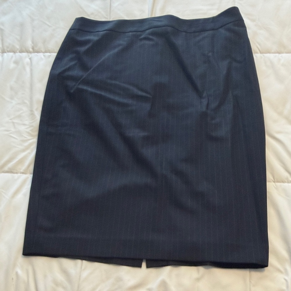 Ann Taylor Navy Pinstripe Blazer and Size 8 skirt - Picture 5 of 5